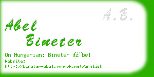 abel bineter business card